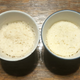 Homemade left, mix right